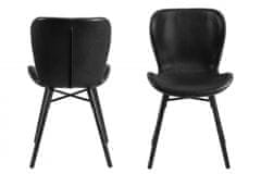 Design Scandinavia Jídelní židle Batilda (SET 2ks), syntetická kůže, černá