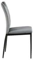 Design Scandinavia Jídelní židle Dia (SET 4ks), samet, tmavě šedá
