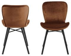 Design Scandinavia Jídelní židle Batilda (SET 2ks), samet, červenohnědá