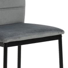 Design Scandinavia Jídelní židle Dia (SET 4ks), samet, tmavě šedá