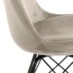 Design Scandinavia Jídelní židle Eris (SET 2ks), samet, krémová