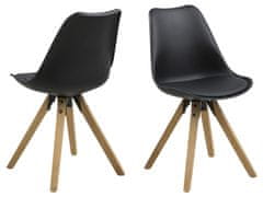 Design Scandinavia Jídelní židle Dima (SET 2ks), syntetická kůže, černá/hnědá