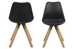 Design Scandinavia Jídelní židle Dima (SET 2ks), syntetická kůže, černá/hnědá