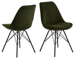 Design Scandinavia Jídelní židle Eris (SET 2ks), textil , olivová