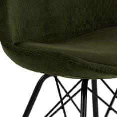 Design Scandinavia Jídelní židle Eris (SET 2ks), textil , olivová