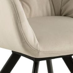 Design Scandinavia Jídelní židle s područkami Lola, samet, béžová