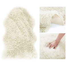vyprodejpovleceni Krémový koberec DOKKA z umělé ovčí kůže 50x80cm