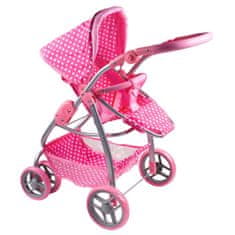 Baby Mix Multifunkční kočárek pro panenky Jasmínka světle růžový
