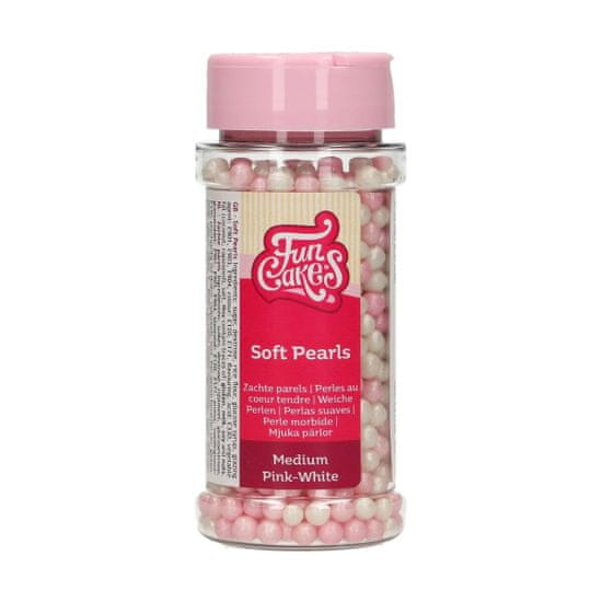 FunCakes Cukrové dekorace bílo-růžové perly 60g