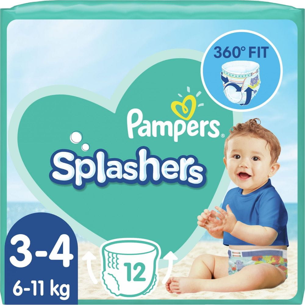 Pampers Splashers 3-4 Plenkové kalhotky do vody (6-11 kg) 12 ks