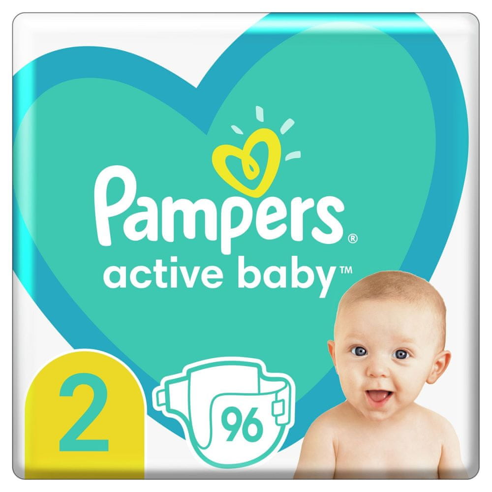 Levně Pampers Active Baby Plenky Velikost 2 96 ks, 4kg - 8kg