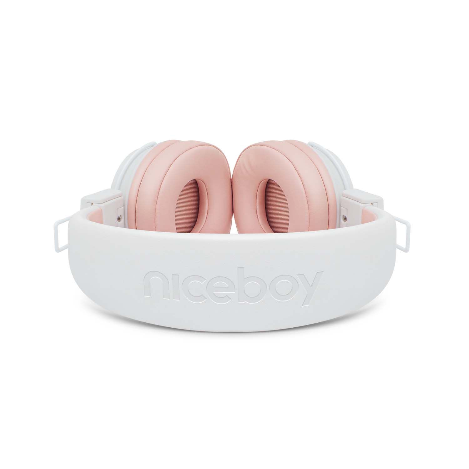 bluetooth přenosná sluchátka niceboy HIVE 2 Joy Sakura extra zvuk maxxbass technologie výdrž 30 h baterie možnost připojení audio kabelu s 3,5mm jackem ultralehký design skládací konstrukce složitelná handsfree mikrofon ovládání na sluchátkách přes uši