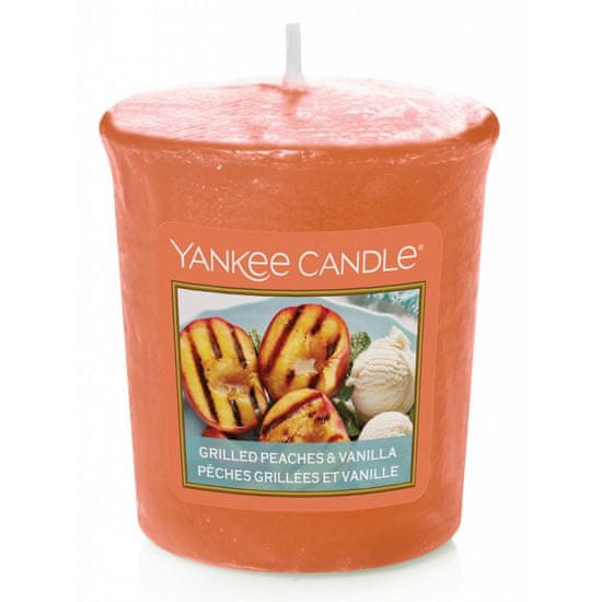 Yankee Candle votivní svíčka Grilled Peaches & Vanilla (Grilované broskve a vanilka) 49g