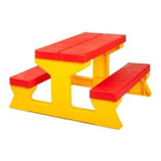 STAR PLUS Dětský zahradní nábytek - Stůl a lavičky červeno-žlutý