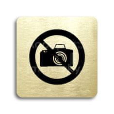 ACCEPT Piktogram zákaz fotografování - zlatá tabulka - černý tisk bez rámečku