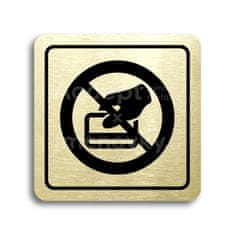 ACCEPT Piktogram zákaz placení kartou - zlatá tabulka - černý tisk