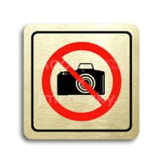 ACCEPT Piktogram zákaz fotografování - zlatá tabulka - barevný tisk
