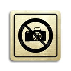 ACCEPT Piktogram zákaz fotografování - zlatá tabulka - černý tisk