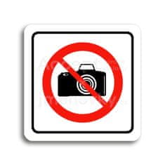 ACCEPT Piktogram zákaz fotografování - bílá tabulka - barevný tisk