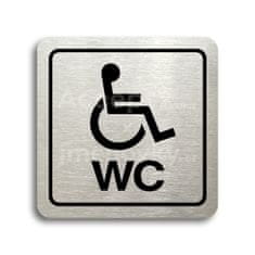 ACCEPT Piktogram WC invalidé (imobilní) - stříbrná tabulka - černý tisk