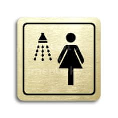 ACCEPT Piktogram sprcha ženy - zlatá tabulka - černý tisk