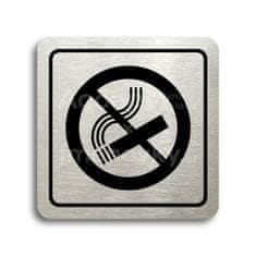 ACCEPT Piktogram zákaz kouření - stříbrná tabulka - černý tisk