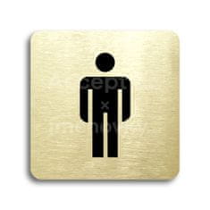 ACCEPT Piktogram WC muži (páni) - zlatá tabulka - černý tisk bez rámečku