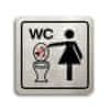ACCEPT Piktogram zákaz vhazování předmětů do WC - stříbrná tabulka - barevný tisk