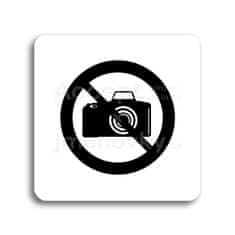 ACCEPT Piktogram zákaz fotografování - bílá tabulka - černý tisk bez rámečku