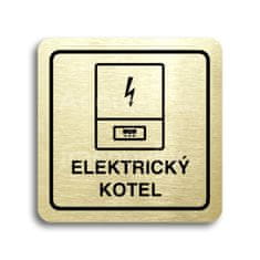 ACCEPT Piktogram elektrický kotel - zlatá tabulka - černý tisk