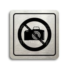 ACCEPT Piktogram zákaz fotografování - stříbrná tabulka - černý tisk