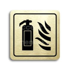 ACCEPT Piktogram hasicí přístroj - zlatá tabulka - černý tisk