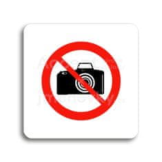 ACCEPT Piktogram zákaz fotografování - bílá tabulka - barevný tisk bez rámečku