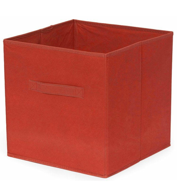 Compactor Skládací úložný box pro police a knihovny, polypropylen, 31x 31x 31 cm, červený