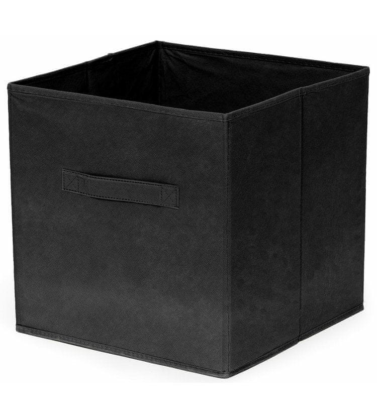Compactor Skládací úložný box pro police a knihovny, polypropylen, 31x31x31 cm, černý