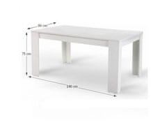 KONDELA Jídelní stůl bílý, 140x80 cm, TOMY