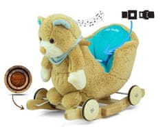 MILLY MALLY Houpací hračka s melodií a kolečky Polly Medvídek hnědo-modrý