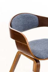 BHM Germany Jídelní židle Kingston, textil, ořech / modrá