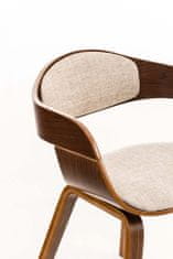 BHM Germany Jídelní židle Kingston, textil, ořech / krémová