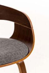 BHM Germany Jídelní židle Kingston, textil, ořech / světle šedá