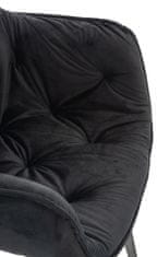 BHM Germany Jídelní židle Tanna, samet, černá