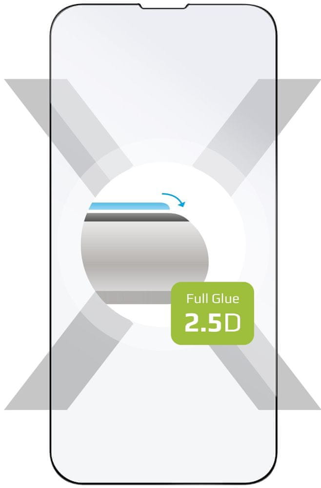 FIXED Ochranné tvrzené sklo Full-Cover pro Apple iPhone 13 Mini, lepení přes celý displej, černé (FIXGFA-724-BK)