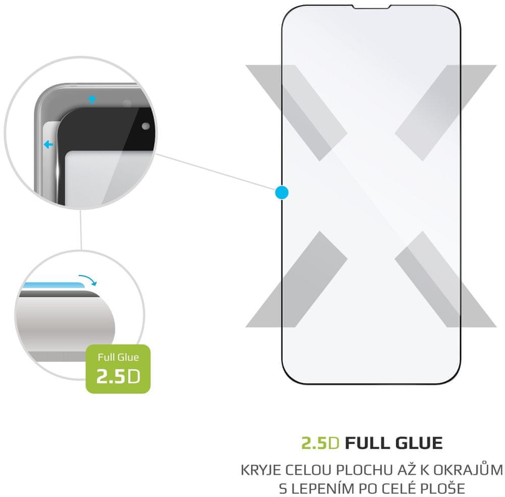 Levně FIXED Ochranné tvrzené sklo Full-Cover pro Apple iPhone 13 Mini, lepení přes celý displej, černé (FIXGFA-724-BK)