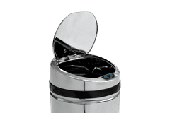 iQtech Ronda 30 l, bezdotykový odpadkový koš kulatý, stříbrný