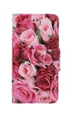 TopQ Pouzdro iPhone SE 2022 knížkové Růžové růžičky 74965