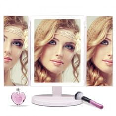 iQtech iMirror 3D Fascinate, kosmetické Make-Up zrcátko, třípanelové s LED Line osvětlením, bílé