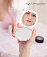 iQtech iMirror Fascinate Kapesní kosmetické Make-Up zrcátko s LED osvětlením, bílé