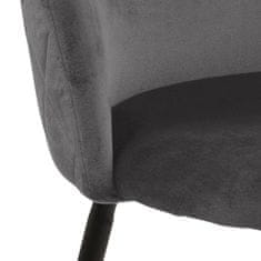 Design Scandinavia Jídelní židle Louise (SET 2ks), samet, tmavě šědá