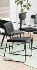 Design Scandinavia Jídelní židle Cornelia (SET 2ks), samet, tmavě šedá