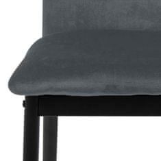 Design Scandinavia Jídelní židle Demina (SET 4ks), samet, tmavě šedá